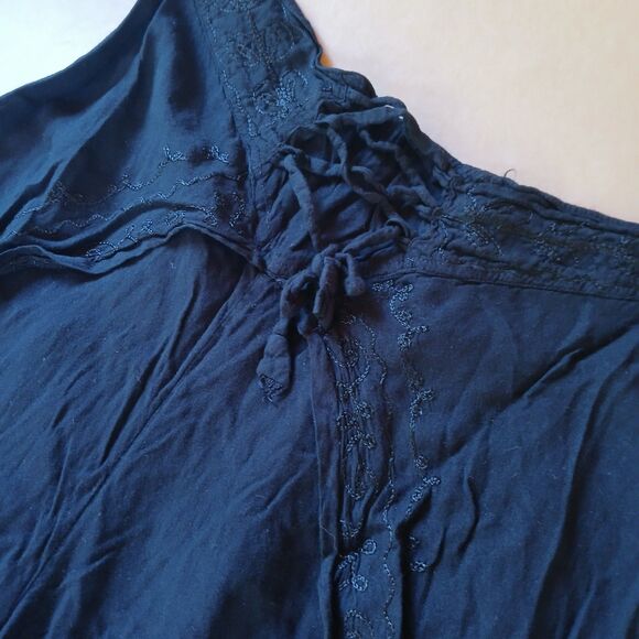 Black Palazzo Pants Free Size M/L/XL Festival Yoga Boho Beach Hippie Rayon - Picture 6 of 9